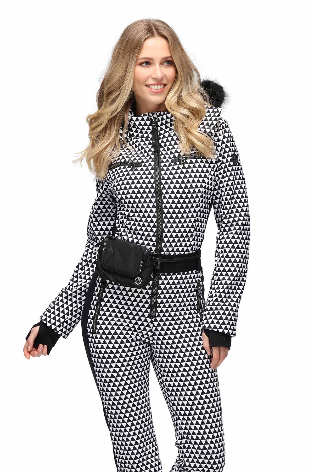 Kelly by Sissy Black & White One Piece Ski Suit