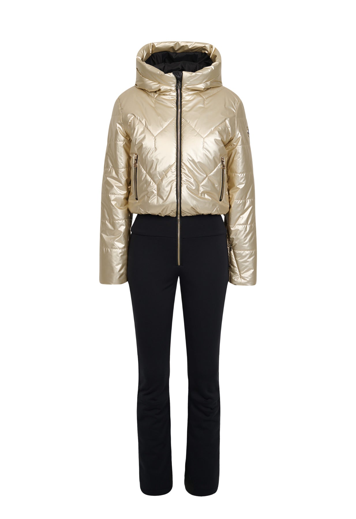 Sportalm Gold and Black Ski Suit in with Hood 1829007120