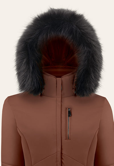 Poivre Blanc 0802 Stretch Ski Jacket in Chocolate Brown