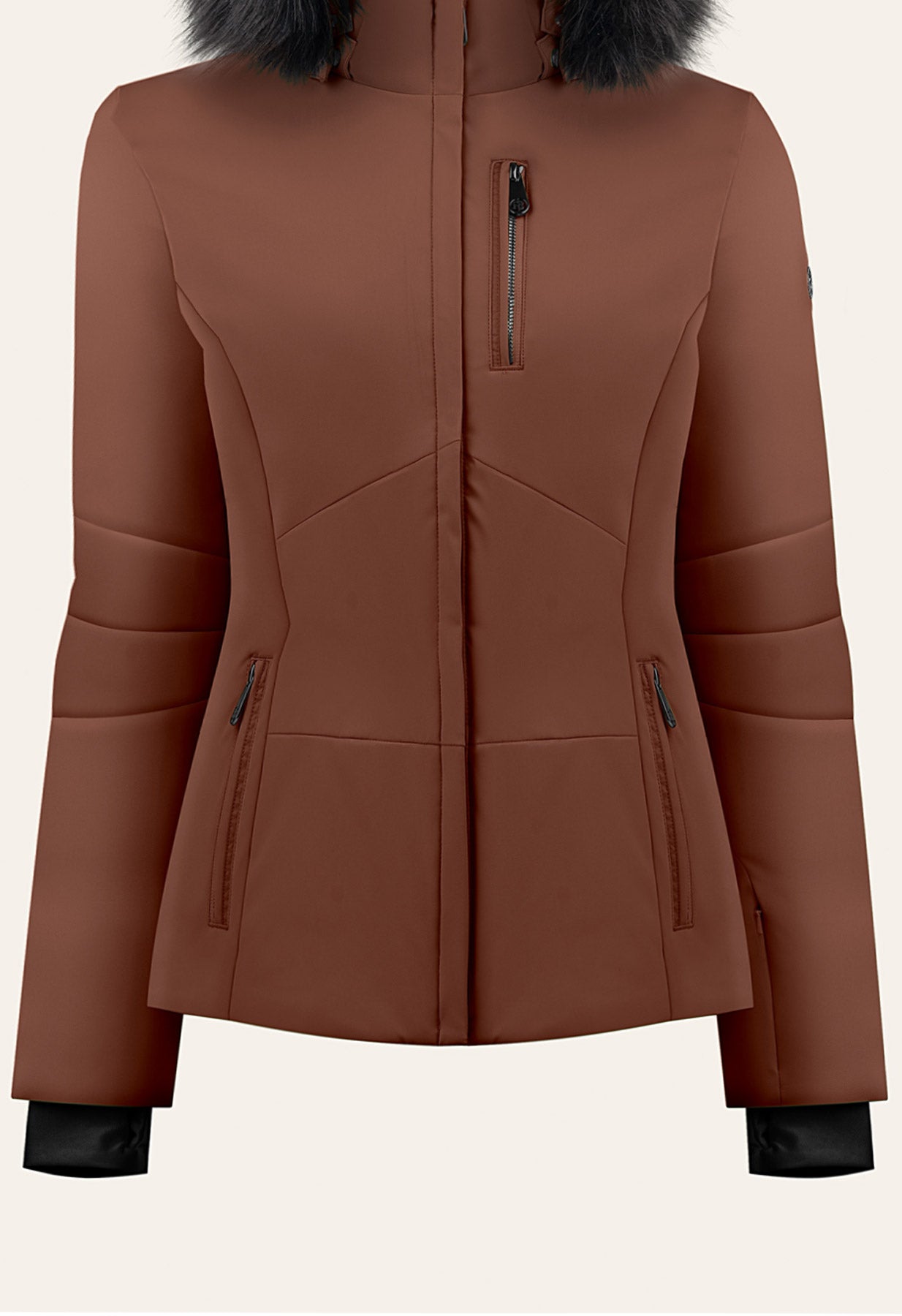 Poivre Blanc 0802 Stretch Ski Jacket in Chocolate Brown