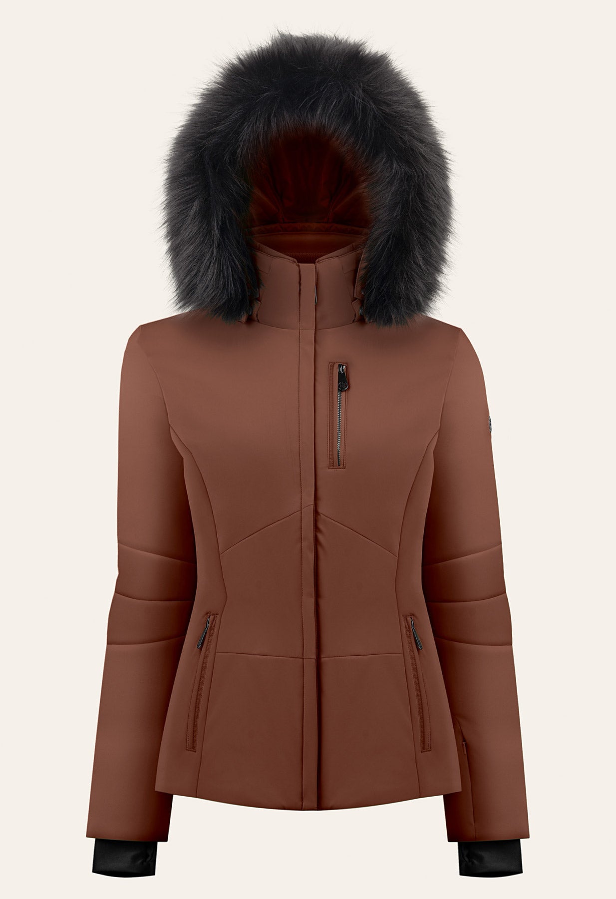 Poivre Blanc 0802 Stretch Ski Jacket in Chocolate Brown