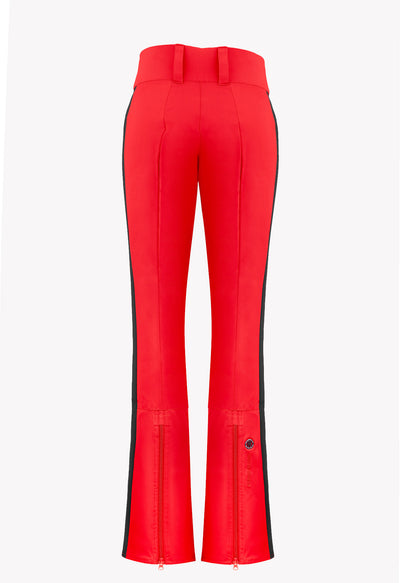 Poivre Blanc W24-0822 Stretch Ski Pant in Red with Black Stripes