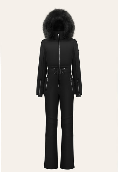 Poivre Blanc Ski Suit in Black with Faux Fur 0831