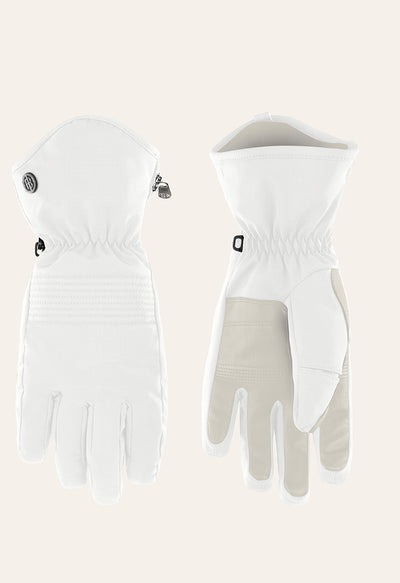 Poivre Blanc White Stretch Ski Gloves