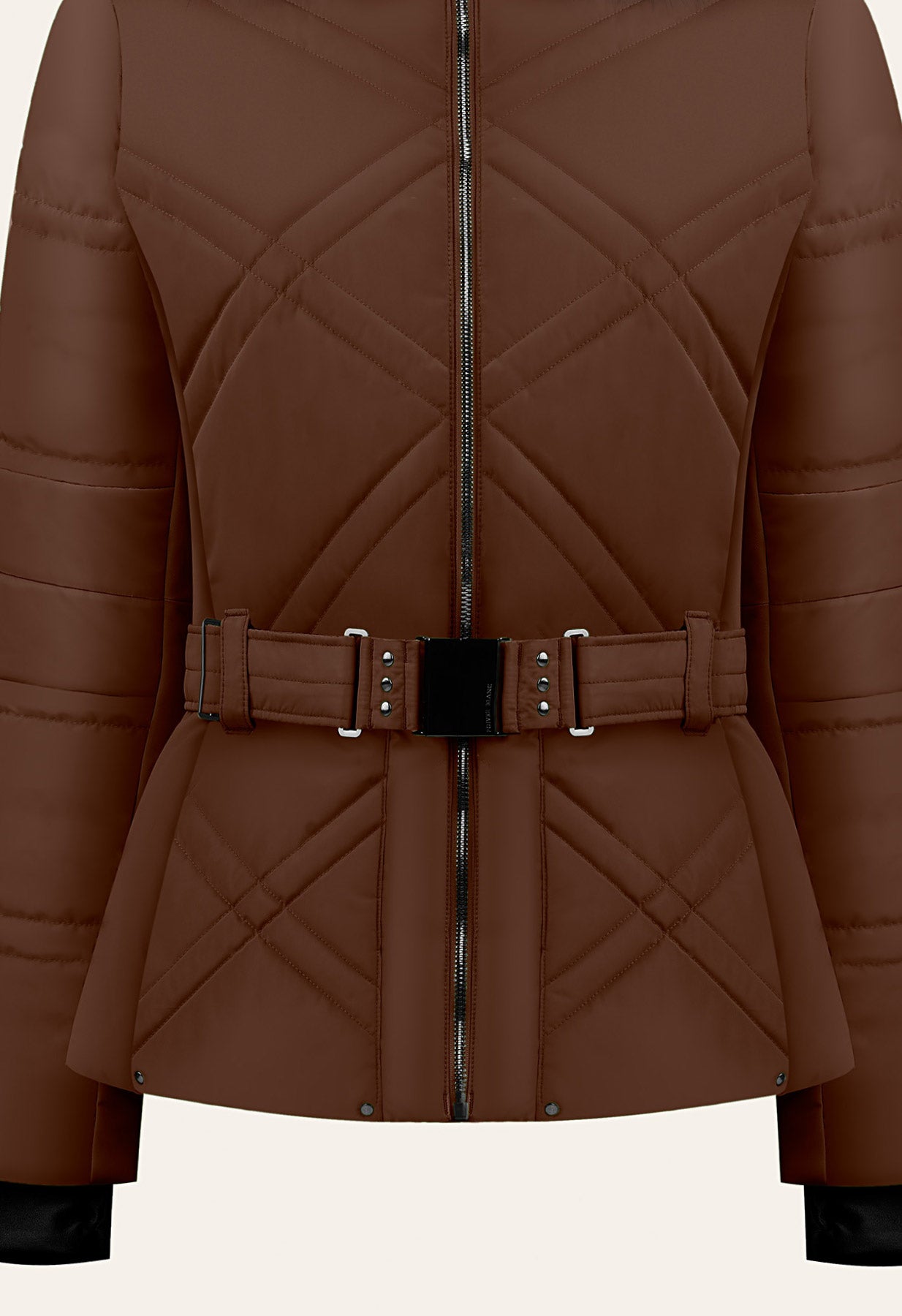 Poivre Blanc 1003 Ski Jacket in Chocolate Brown with Faux Fur trim