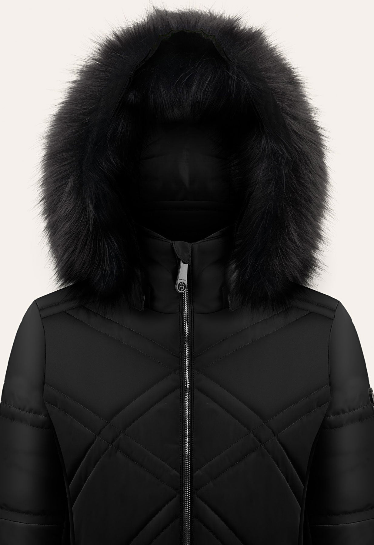 Poivre Blanc W24-1003 Ski Jacket in Black with Faux Fur trim