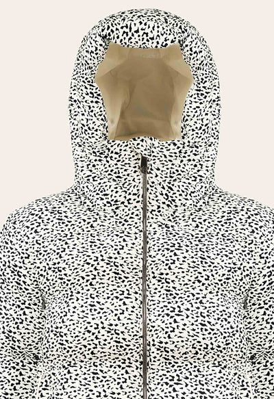 Poivre Blanc W24-1200 Puffer Ski Jacket in Jaguar Print