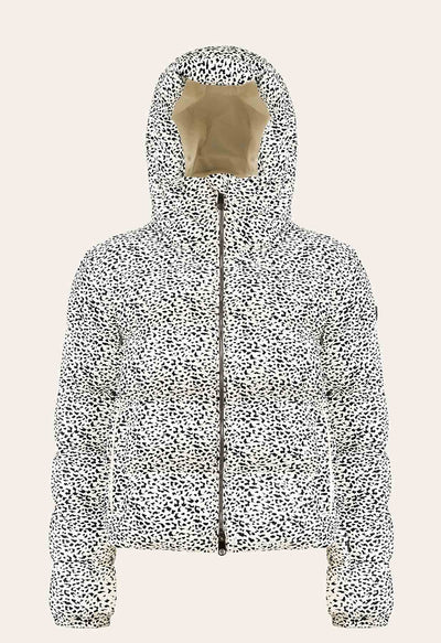 Poivre Blanc W24-1200 Puffer Ski Jacket in Jaguar Print