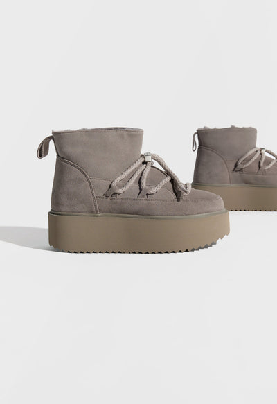 Inuikii Classic Low Platform Winter Boot in Grey