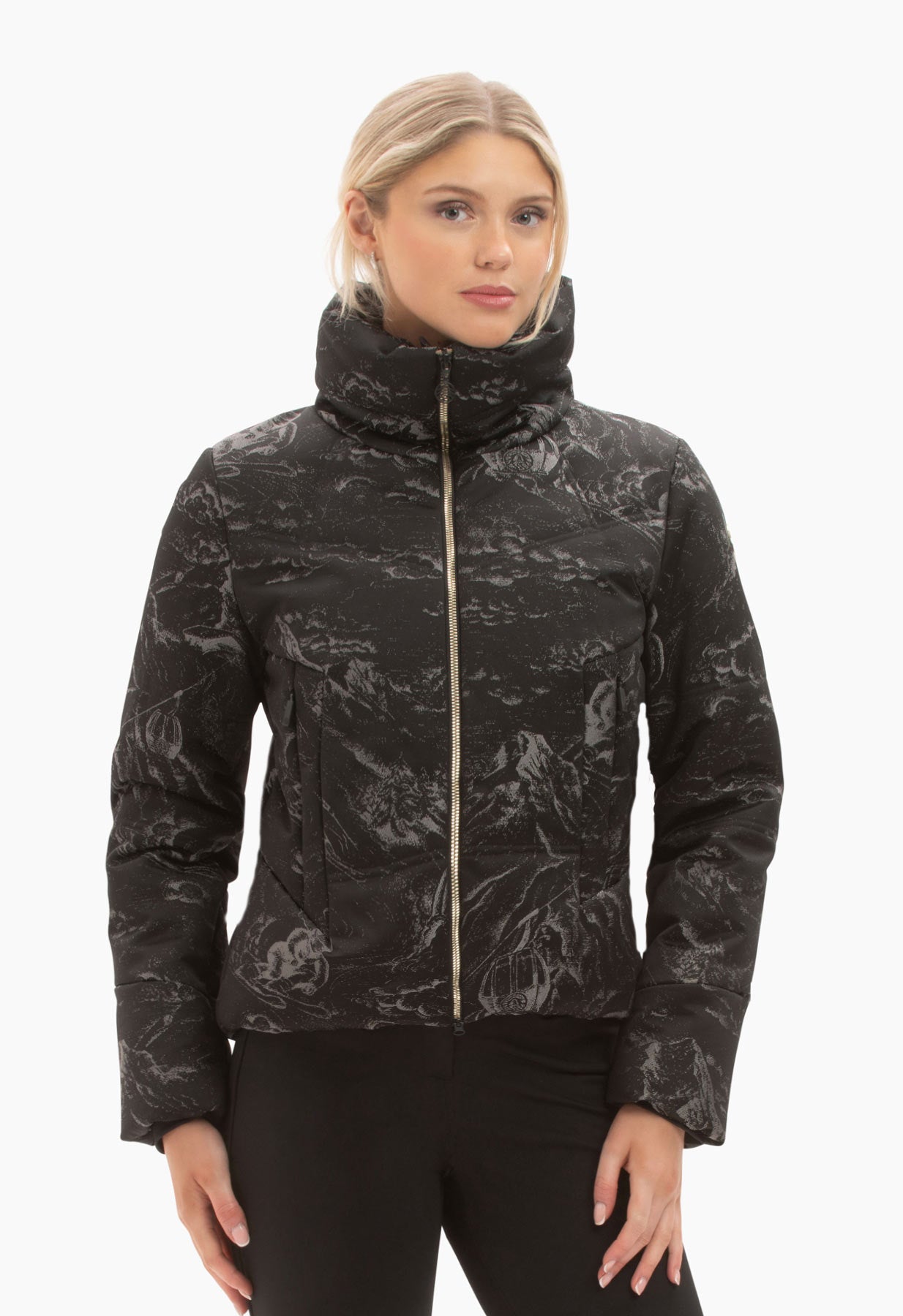 Sportalm Black Jacquard Ski Jacket 1820546410