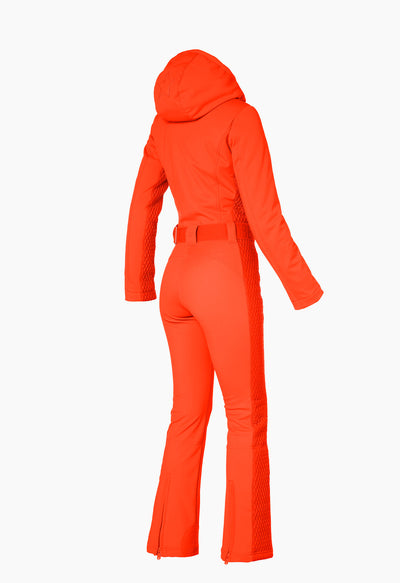 Goldbergh Angele One Piece Ski Suit in Orange with Hood