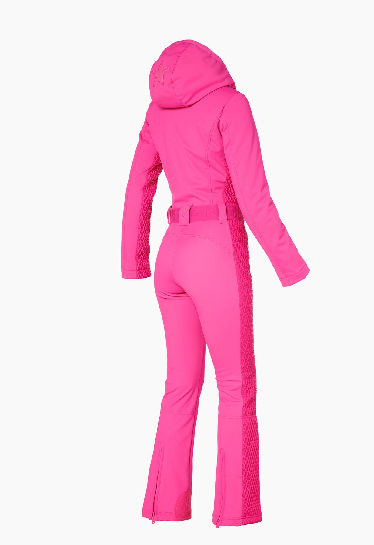 Goldbergh Angele One Piece Ski Suit in Pink with Hood