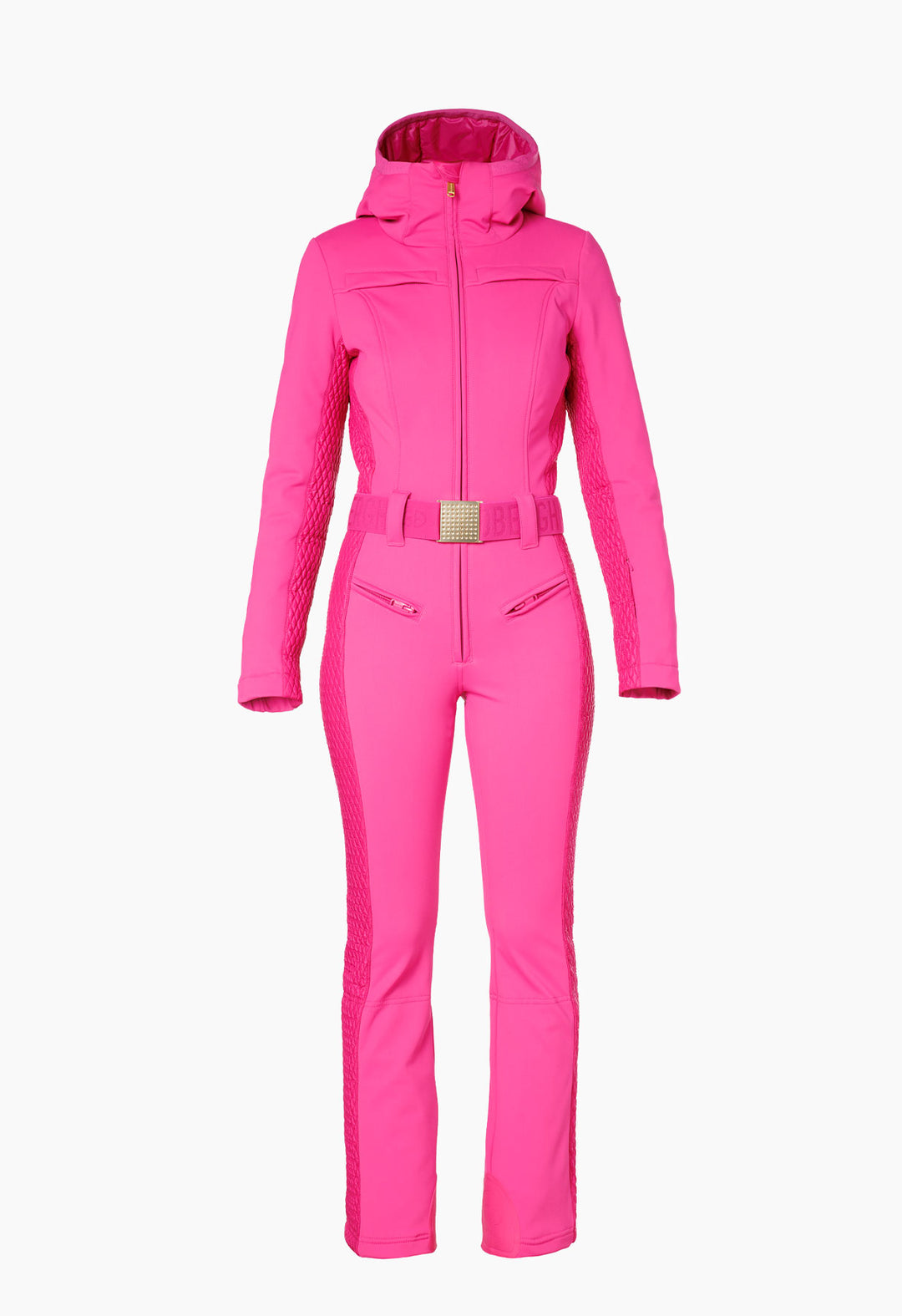 Goldbergh Angele One Piece Ski Suit in Pink with Hood