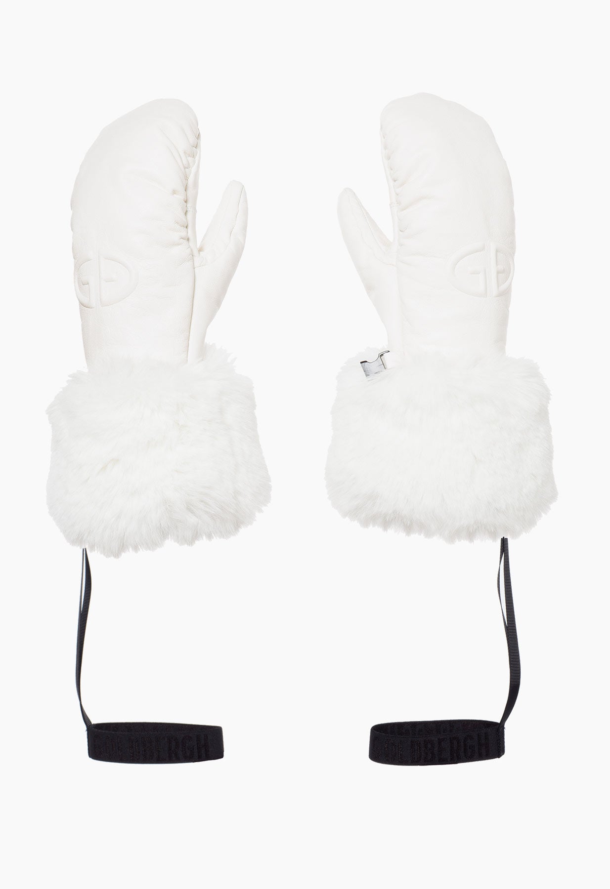 Goldbergh Adore Cream Leather and Faux Fur Cuff Ski Mitten