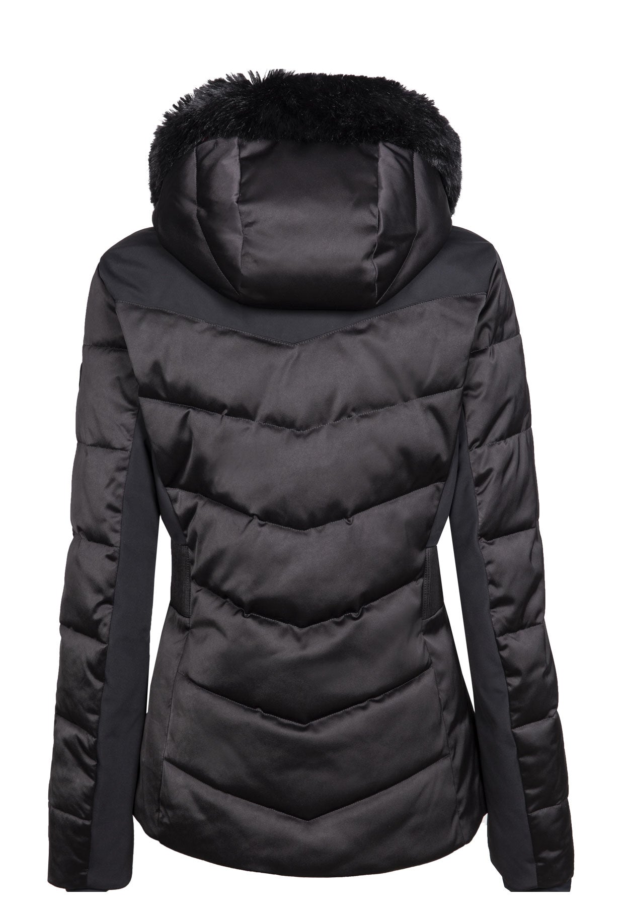 Duvillard Clarisse Black Ski Jacket with Faux Fur Hood