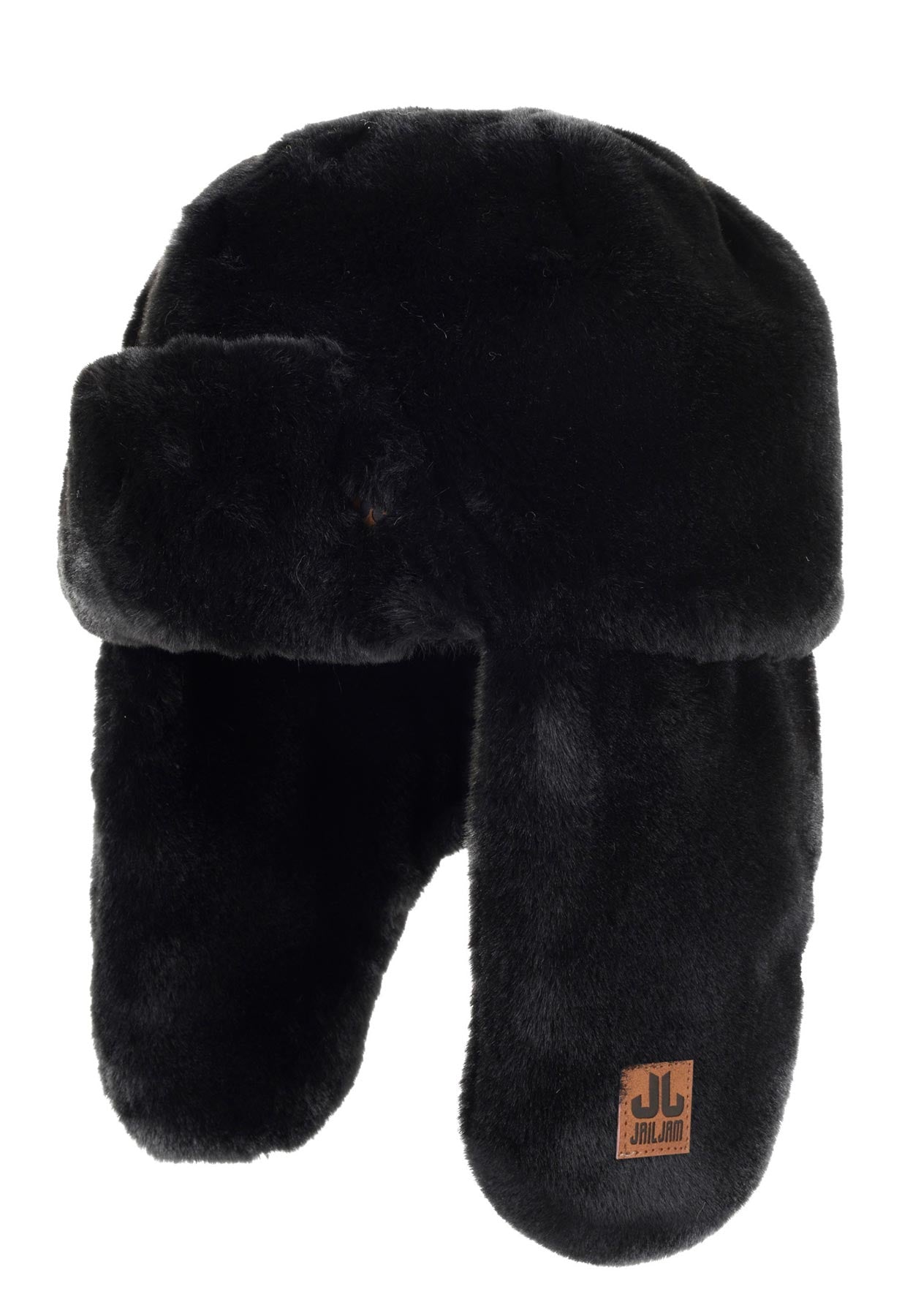 JJ Chelsea Aviator Faux Fur Trapper Hat in Black