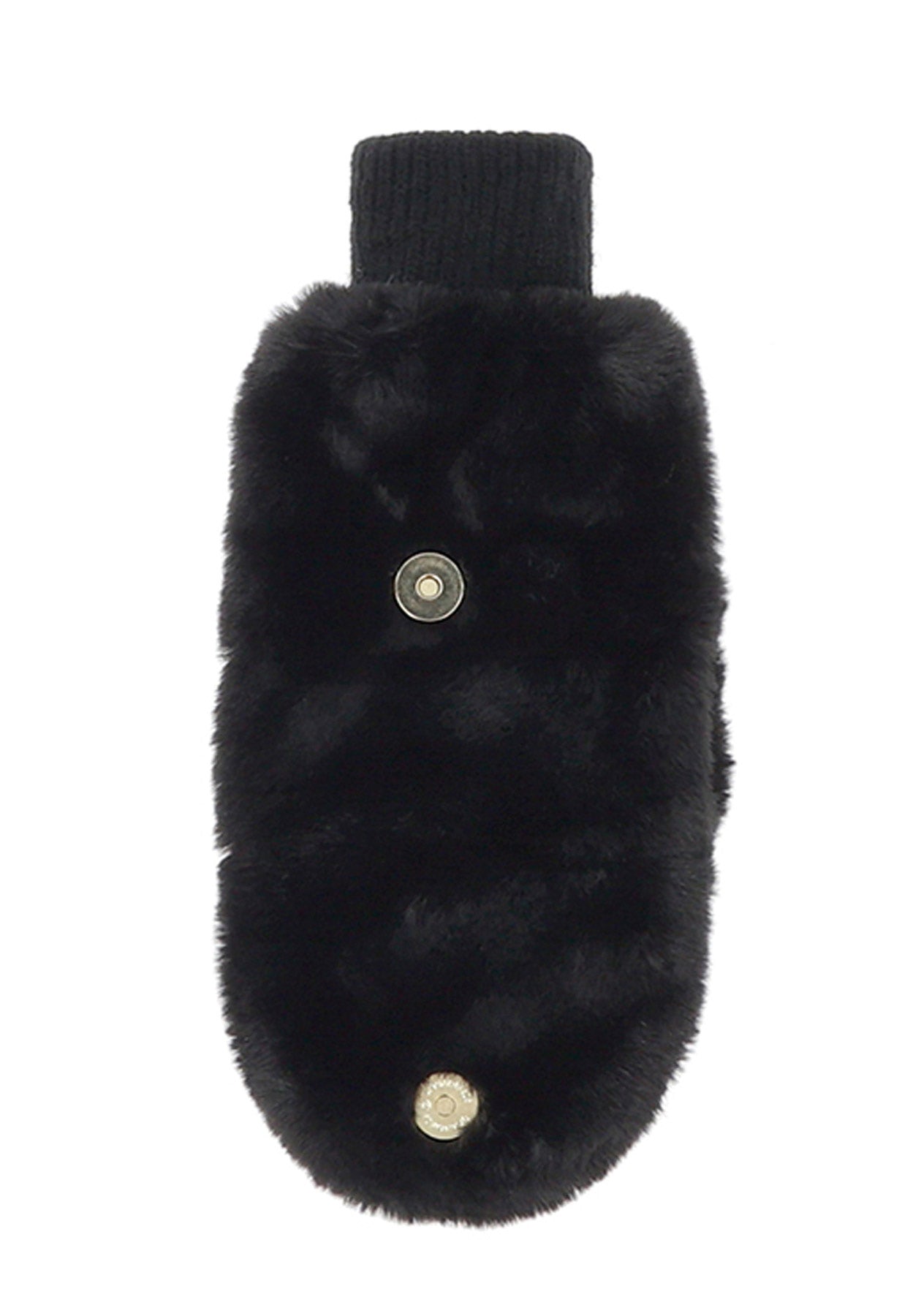 JJ Triumph Luxury Black Faux Fur Mittens