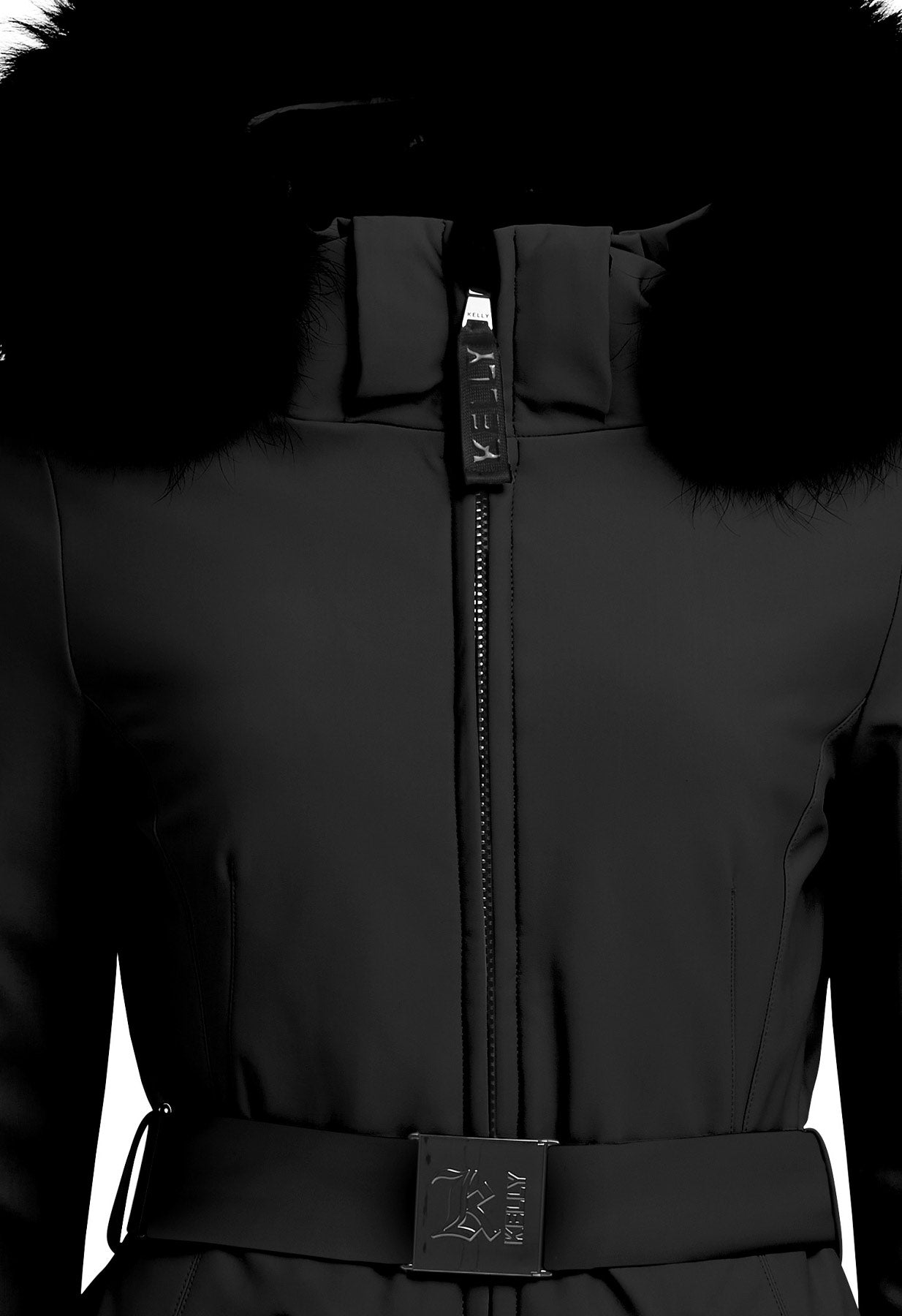 Kelly by Sissy Bailey Black Ski Jacket with Fur Trim Hood