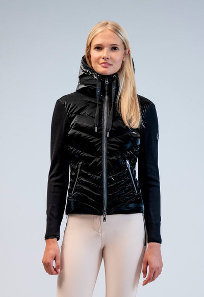 Kelly by Sissy Zeta Down Knit Jacket in Black