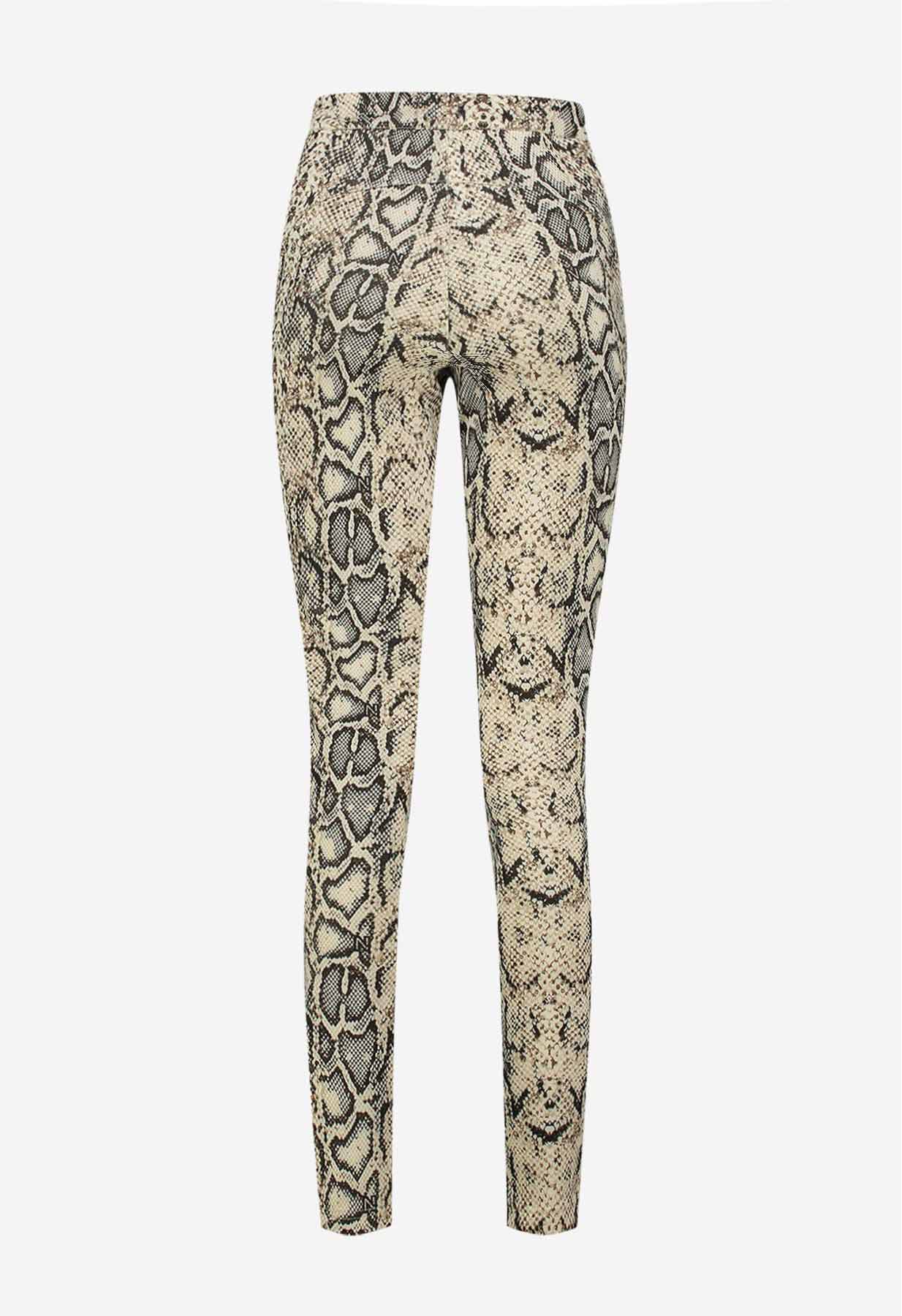 Nikkie Uri Slim Ski Pants with Stirrup in Snake Print