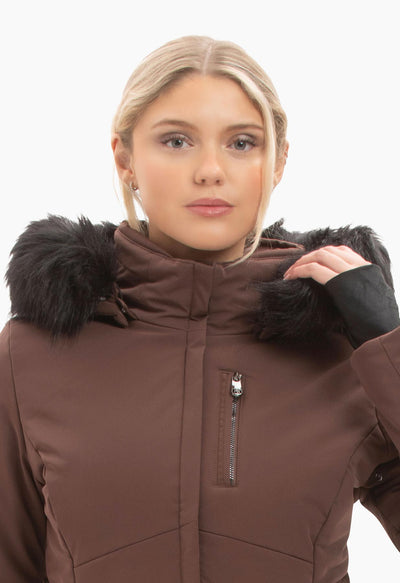 Poivre Blanc 0802 Stretch Ski Jacket in Chocolate Brown