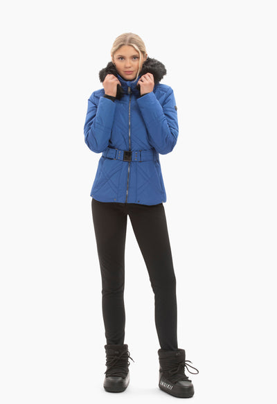 Poivre Blanc 1003 Ski Jacket in Blue with Faux Fur trim