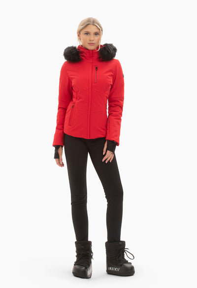 Poivre Blanc 0802 Stretch Ski Jacket in Red