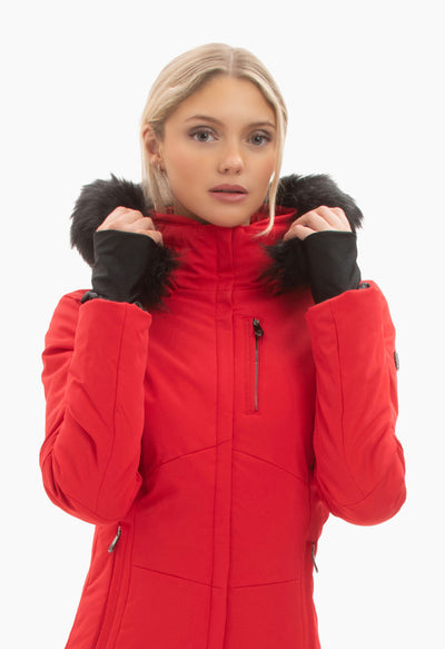 Poivre Blanc 0802 Stretch Ski Jacket in Red