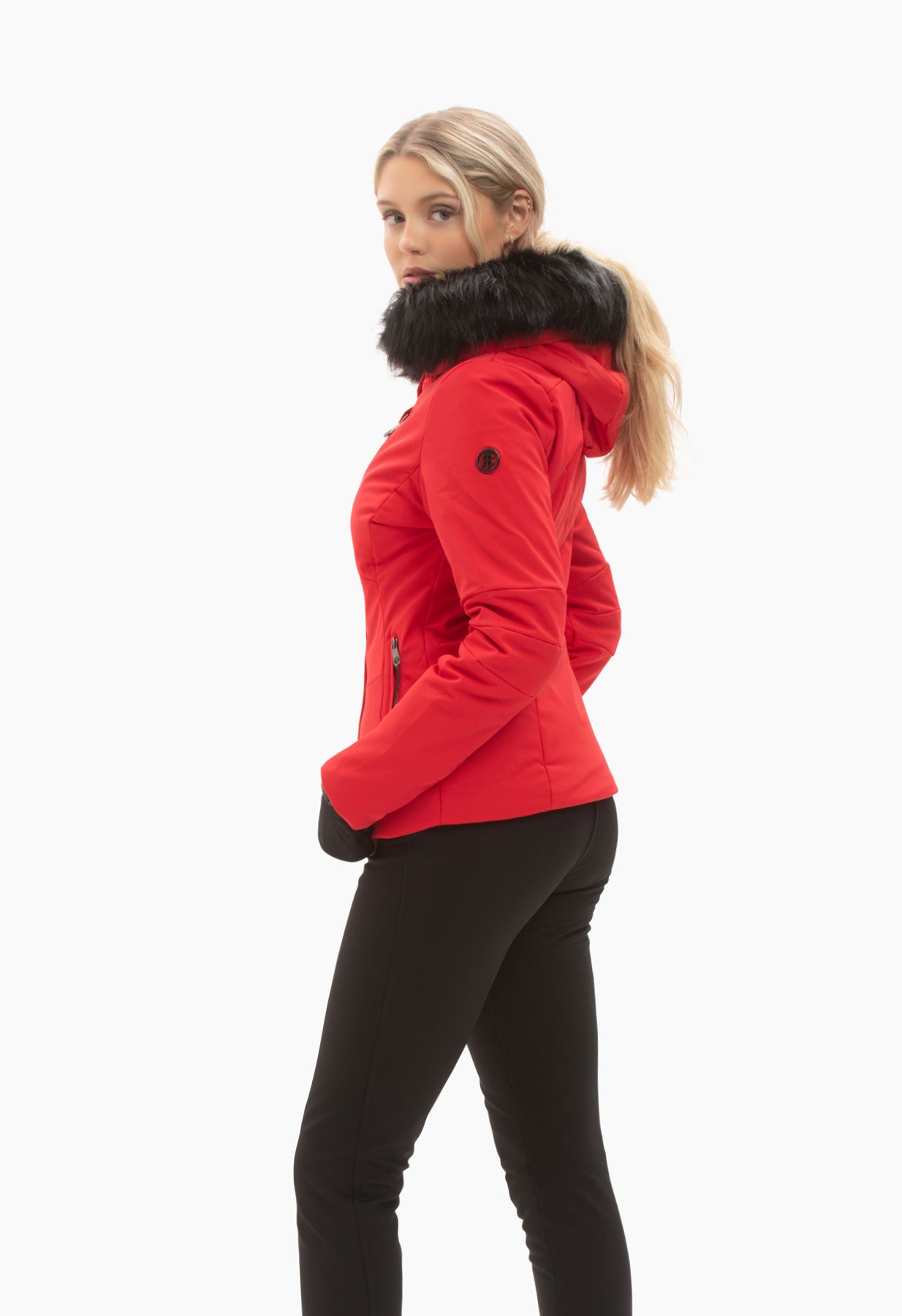 Poivre Blanc 0802 Stretch Ski Jacket in Red