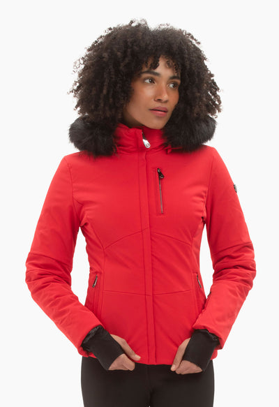 Poivre Blanc 0802 Stretch Ski Jacket in Red