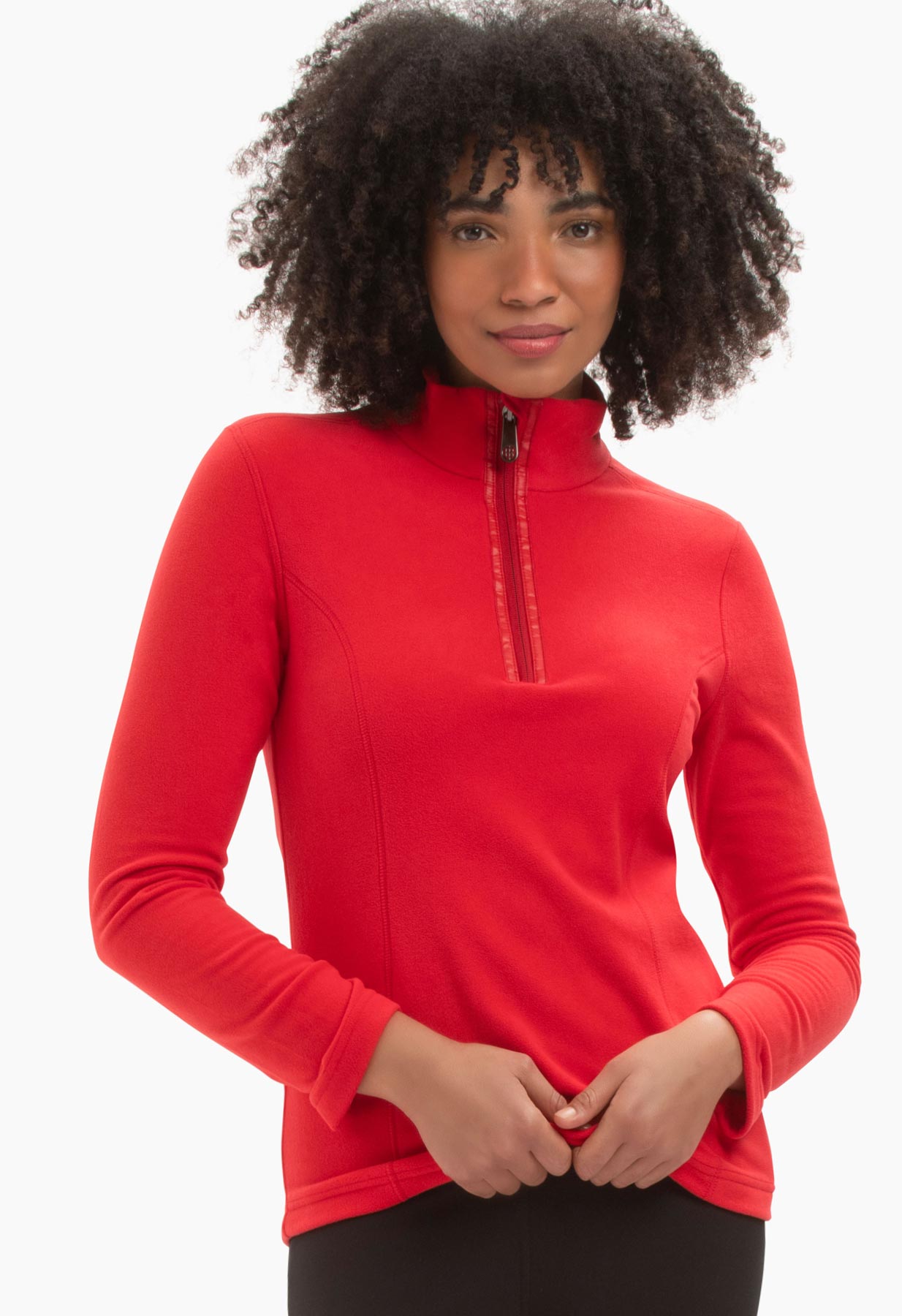 Poivre Blanc Micro Fleece Sweater in Red