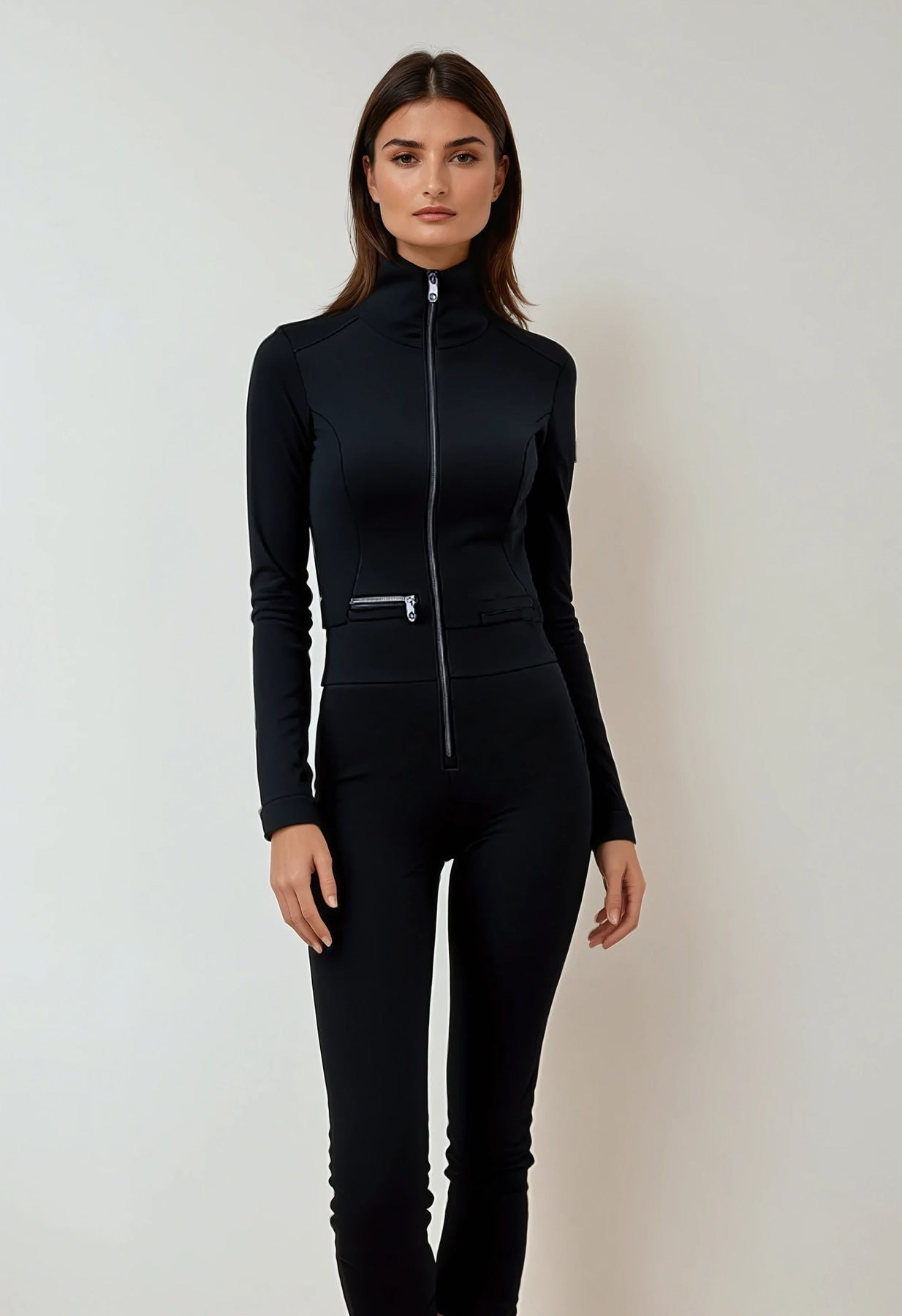 Poivre Blanc Softshell Ski Suit in Black 1130