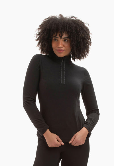 Poivre Blanc Micro Fleece Sweater in Black