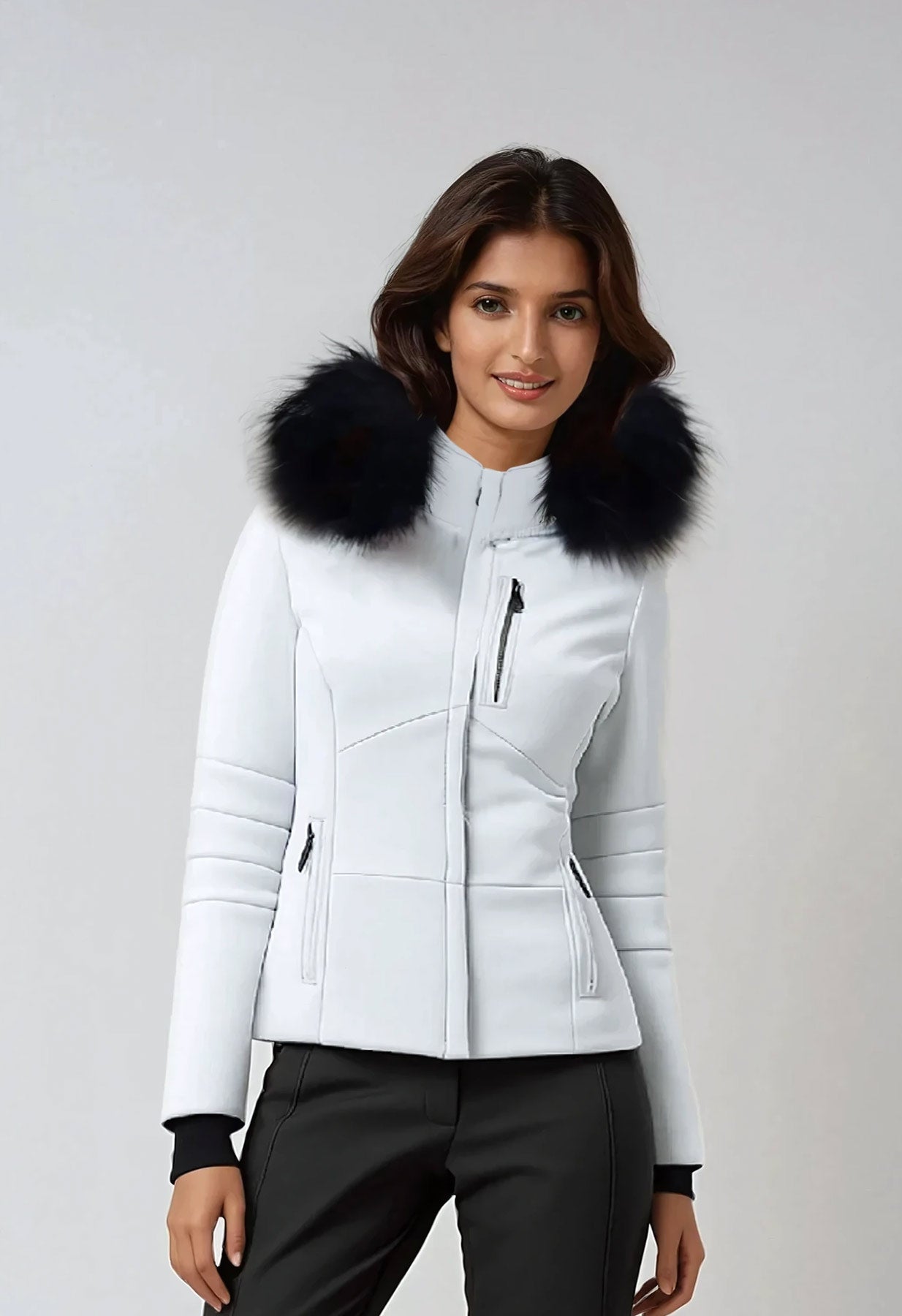 Poivre Blanc 0802 Stretch Ski Jacket in White