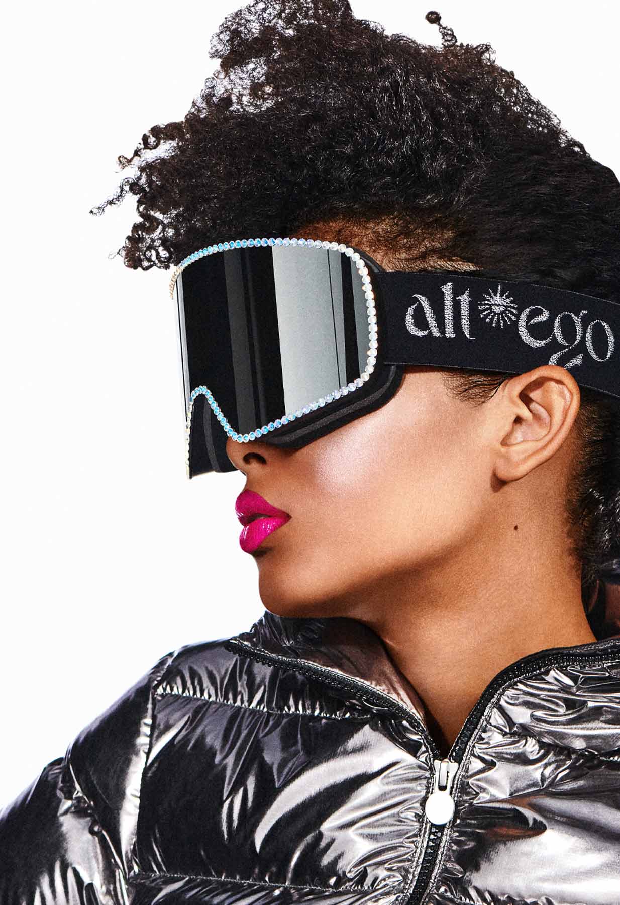 Alt*ego Disco Ski Goggle in Silver Shimmer