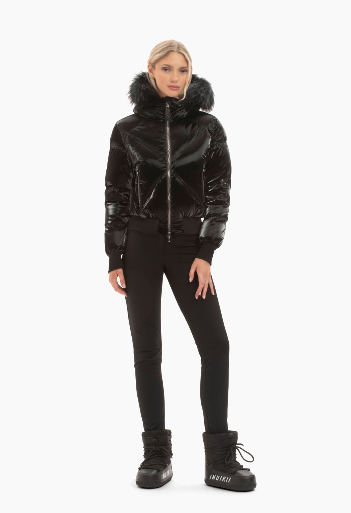 Kelly by Sissy Sydney Down Ski Jacket in Black with Fur