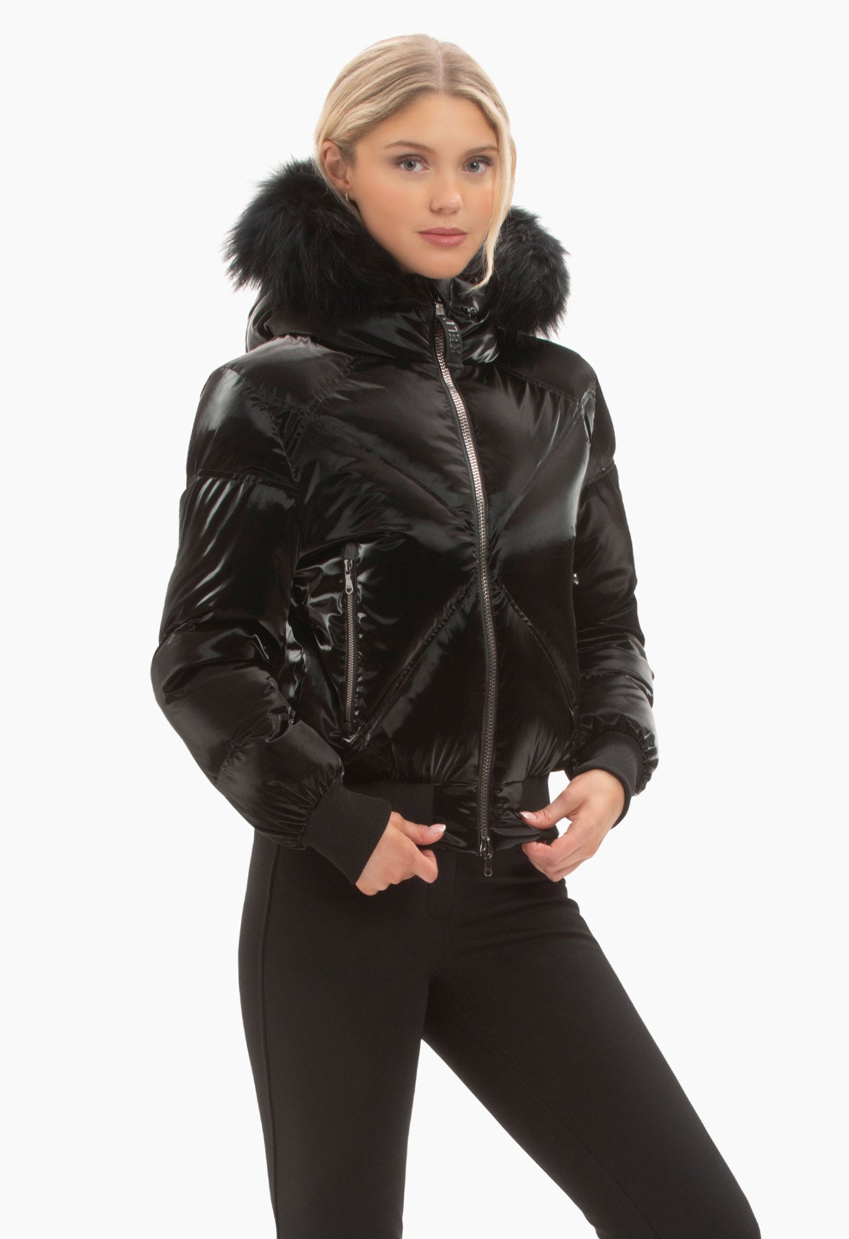 Kelly by Sissy Sydney Down Ski Jacket in Black with Fur