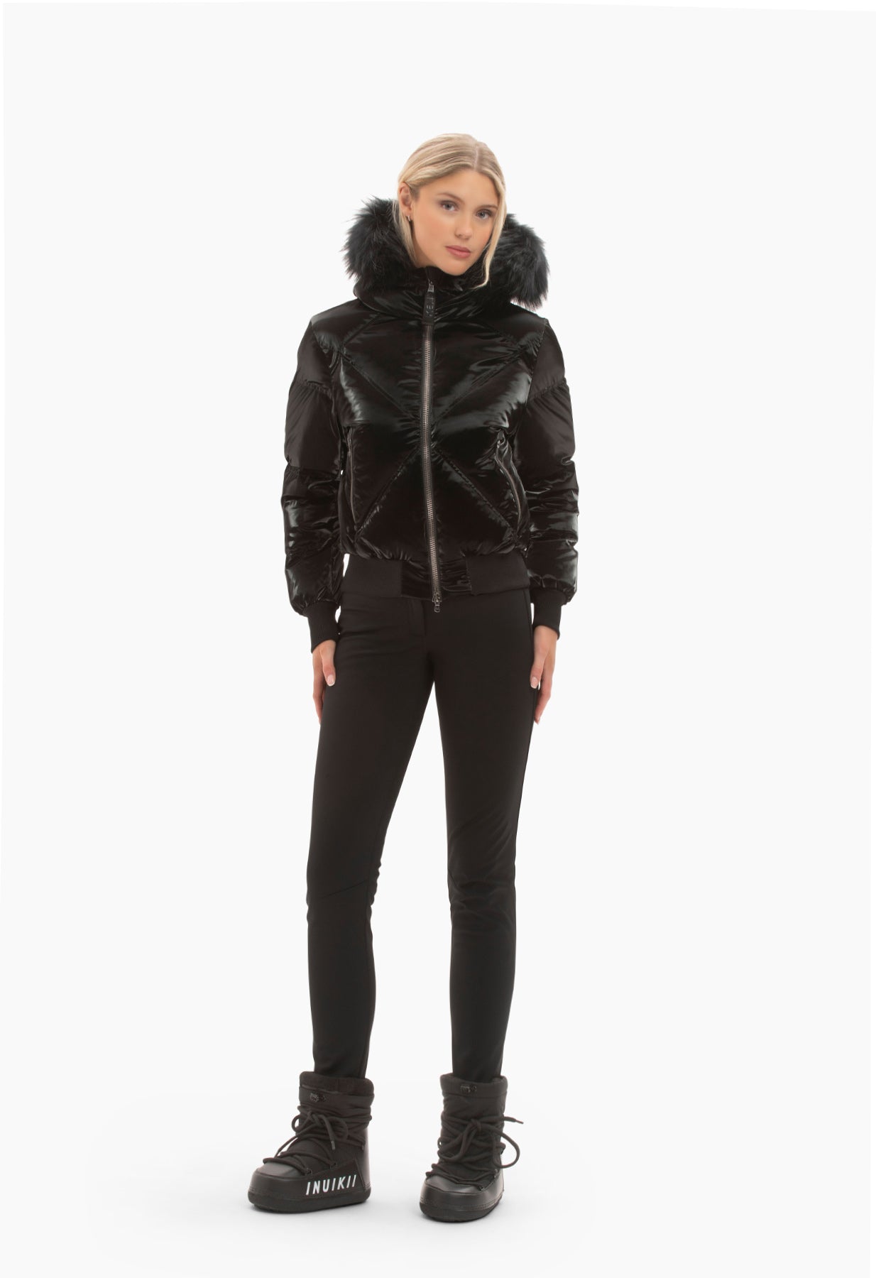 Kelly by Sissy Sydney Down Ski Jacket in Black with Fur