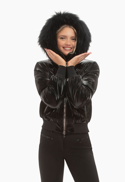 Kelly by Sissy Sydney Down Ski Jacket in Black with Fur