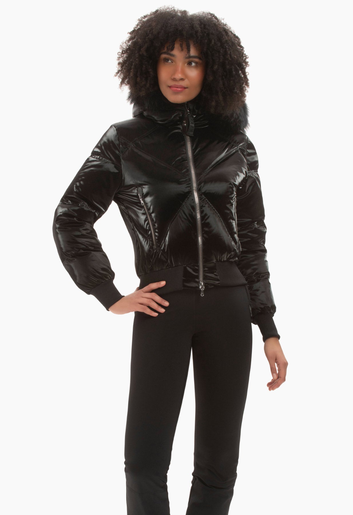 Kelly by Sissy Sydney Down Ski Jacket in Black with Fur