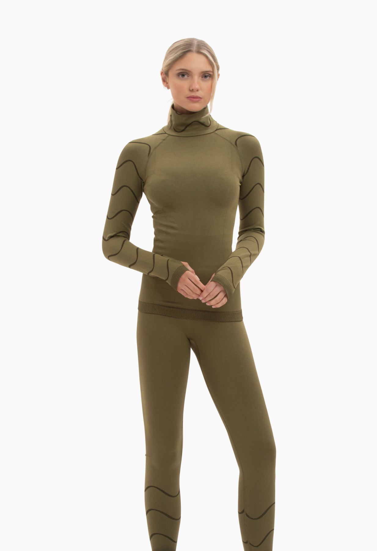 Sloobie Vail Thermal Base Layer Leggings in Khaki