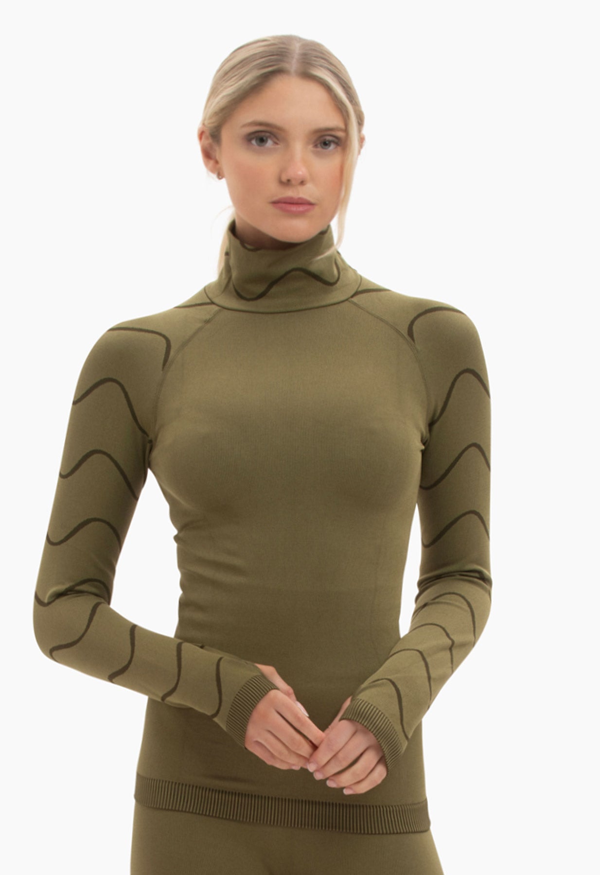 Sloobie Vail Thermal Base Layer Top in Khaki