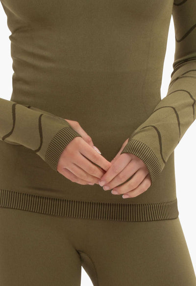 Sloobie Vail Thermal Base Layer Leggings in Khaki