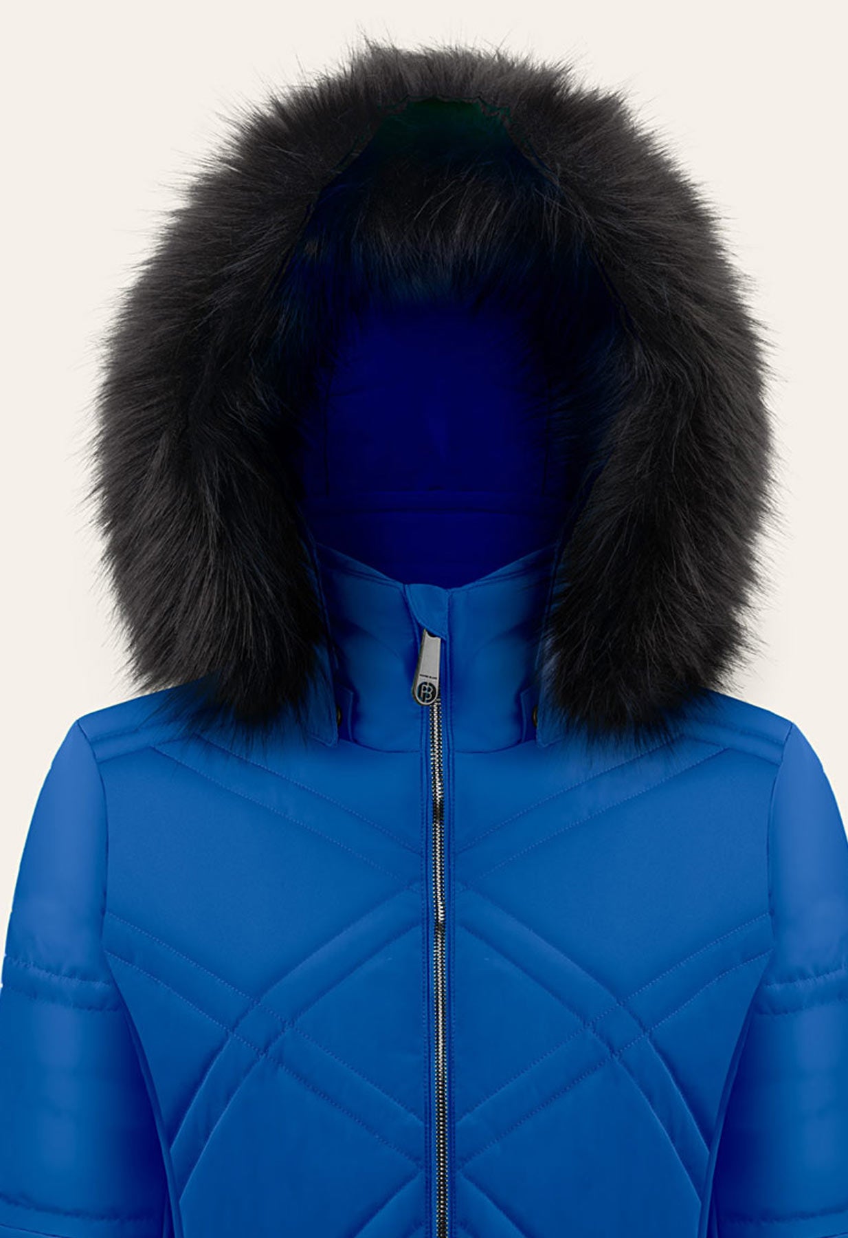 Poivre Blanc W24-1003 Ski Jacket in Blue with Faux Fur trim