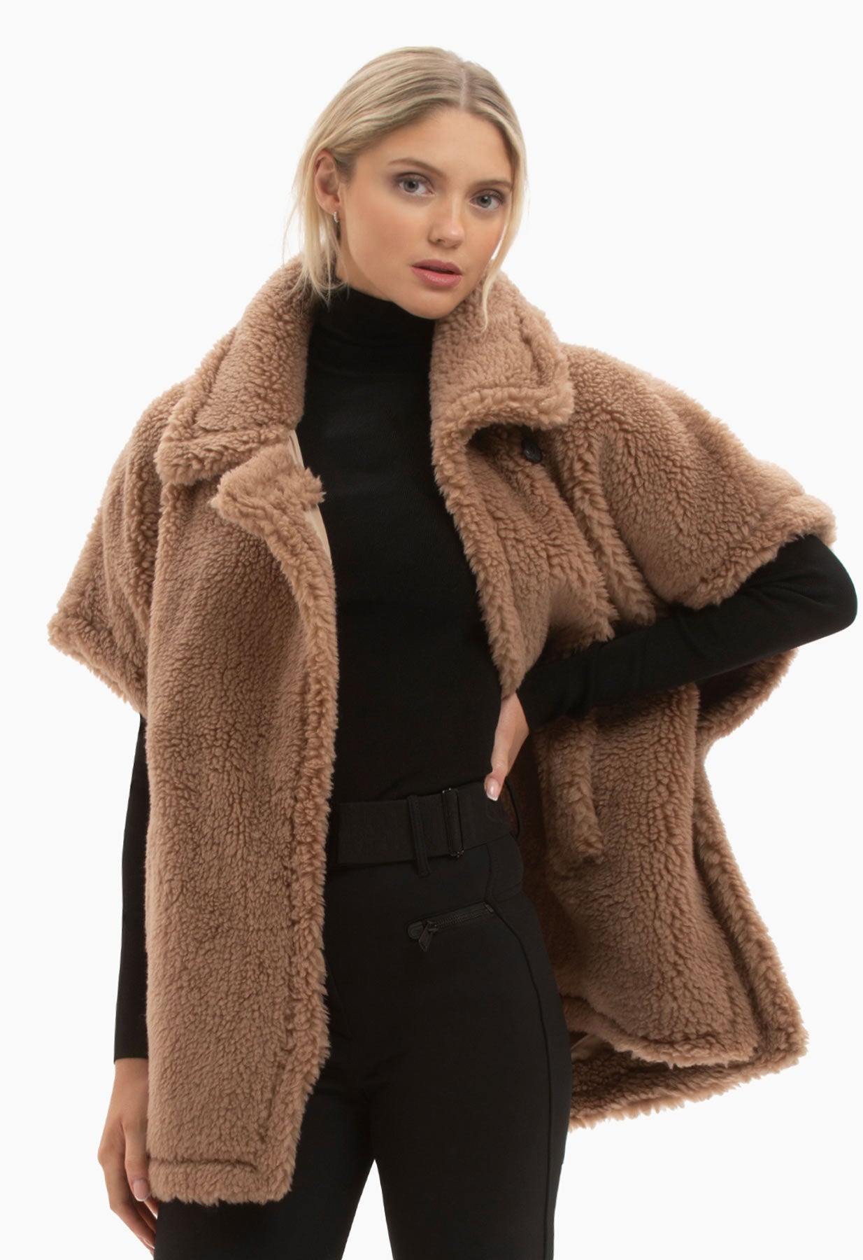 Kelly by Sissy Teddy Faux Fur Gilet  in Caramel