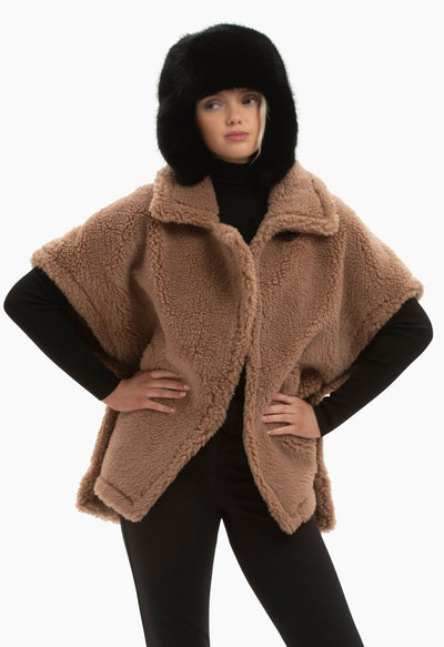 Kelly by Sissy Teddy Faux Fur Gilet  in Caramel