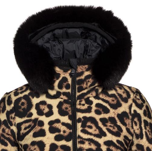 Goldbergh Felis Jaguar Print Ski Jacket with Faux Fur Hood